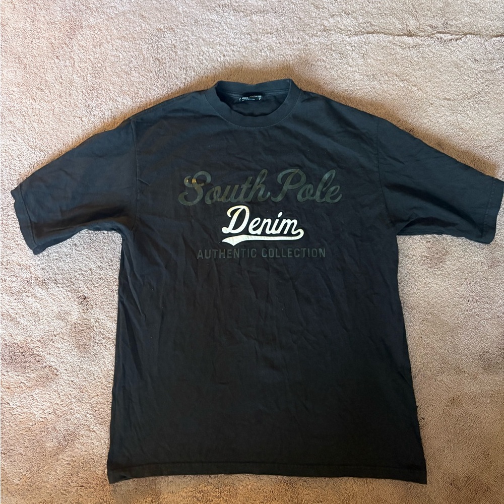 Southpole Authentic Collection Black Graphic T-Shirt Mens Large Y2K Streetwear